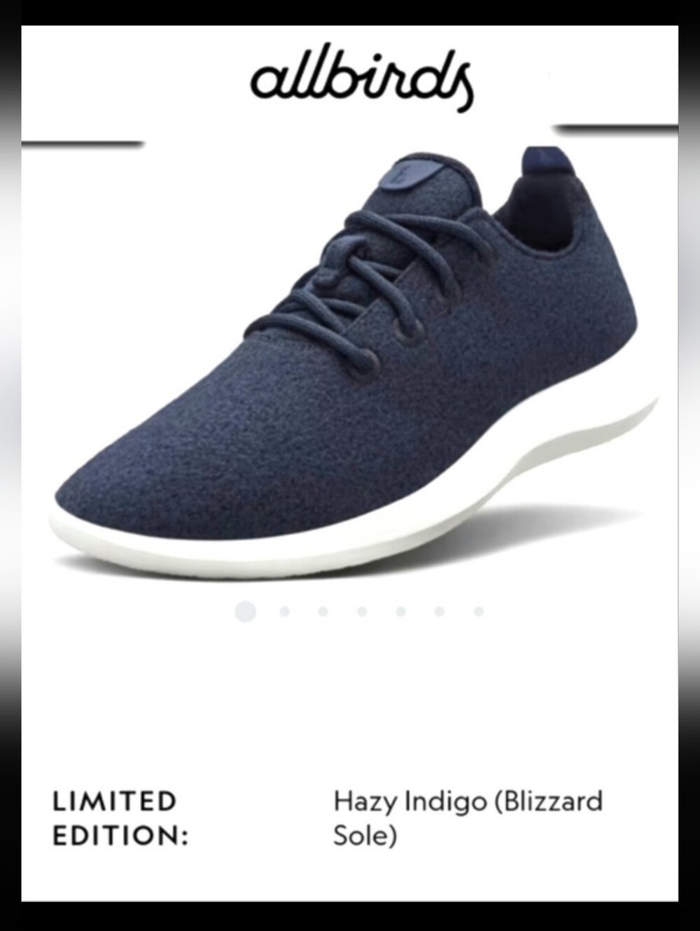 Allbirds Women's Wool Runners in LIMITED EDITION Hazy Indigo Blue Sz 8